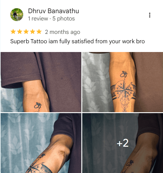 Client testimonial screenshot 4 for Rathnam Tattoos Studio, Vijayawada
